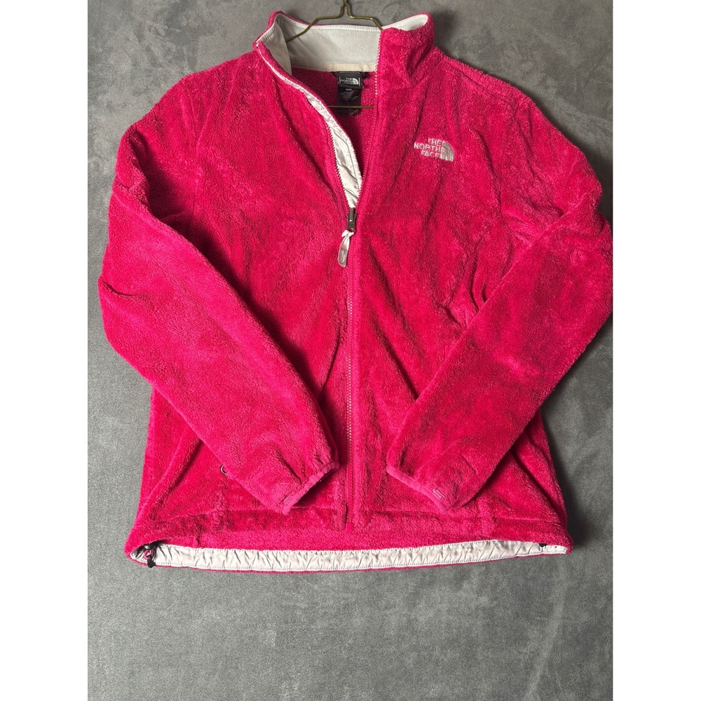 North Face Womens Osito Full Zip Fleece Jacket Pink Medium M Mock Neck